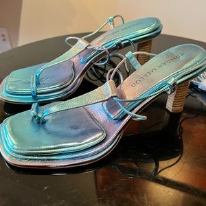 Tamara Mellon Blue Metallic Sandals